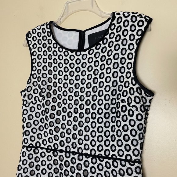 J. Crew Fit & Flare Eyelet Sleeveless Dress Size 10 Business Casual Retro - Picture 4 of 9